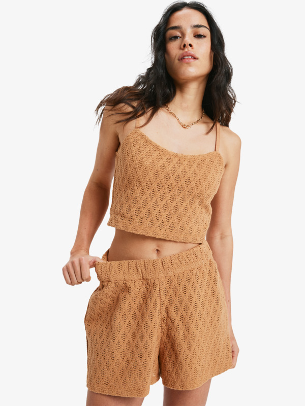 5 Ocean Sounds - Short en crochet pour Femme Marron ERJNS03615 Roxy