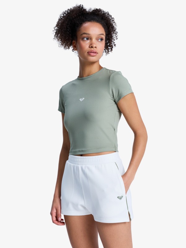 1 Rise & Vibe - Elastische Short voor Dames White ERJNS03618 Roxy