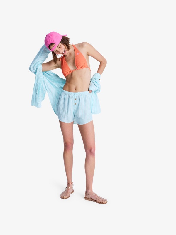 3 Salty Bliss Stripe - Elastische Short voor Dames White ERJNS03626 Roxy