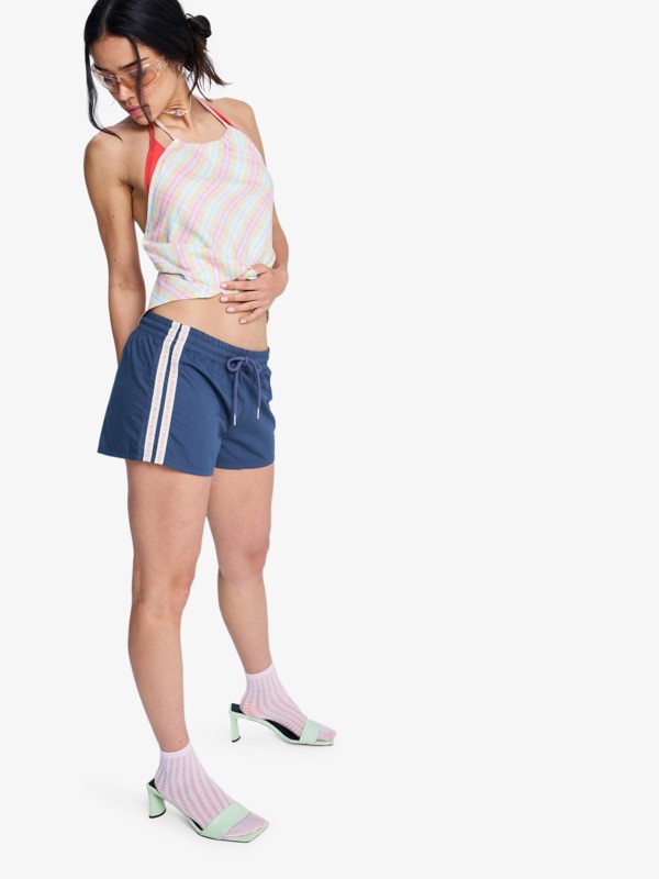 1 Sunlit Smiles - Elasticated Shorts for Women Blue ERJNS03633 Roxy