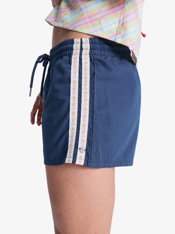 3 Sunlit Smiles - Elasticated Shorts for Women Blue ERJNS03633 Roxy