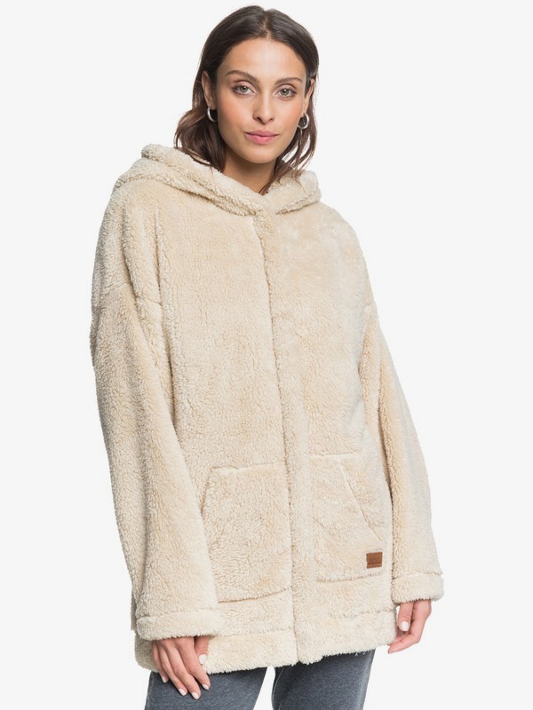 1 Light Of The Night - Hooded Sherpa Jacket for Women  ERJPF03060 Roxy