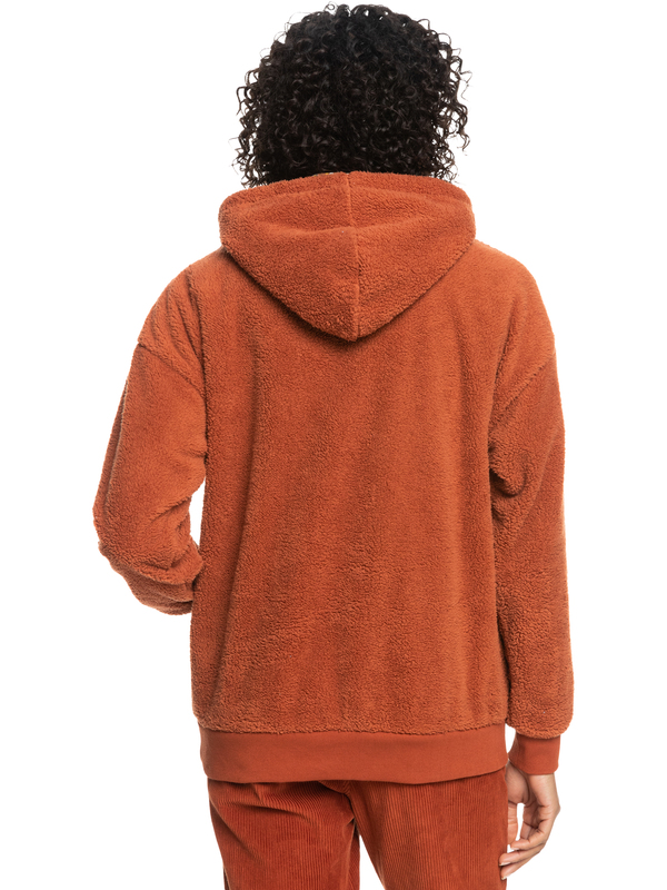 4 Call Me - Sherpa Fleece Hoodie for Women Brown ERJPF03103 Roxy