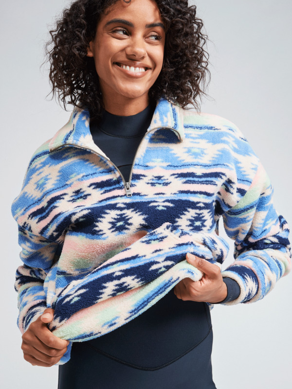 0 Live Out Loud - Half Zip Fleece for Women Blue ERJPF03117 Roxy