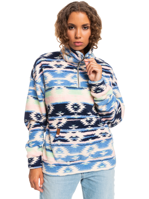 4 Live Out Loud - Half Zip Fleece for Women Blue ERJPF03117 Roxy