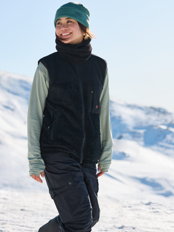 4 Warmlink - Sweater met een Rits voor Dames Black ERJPF03162 Roxy