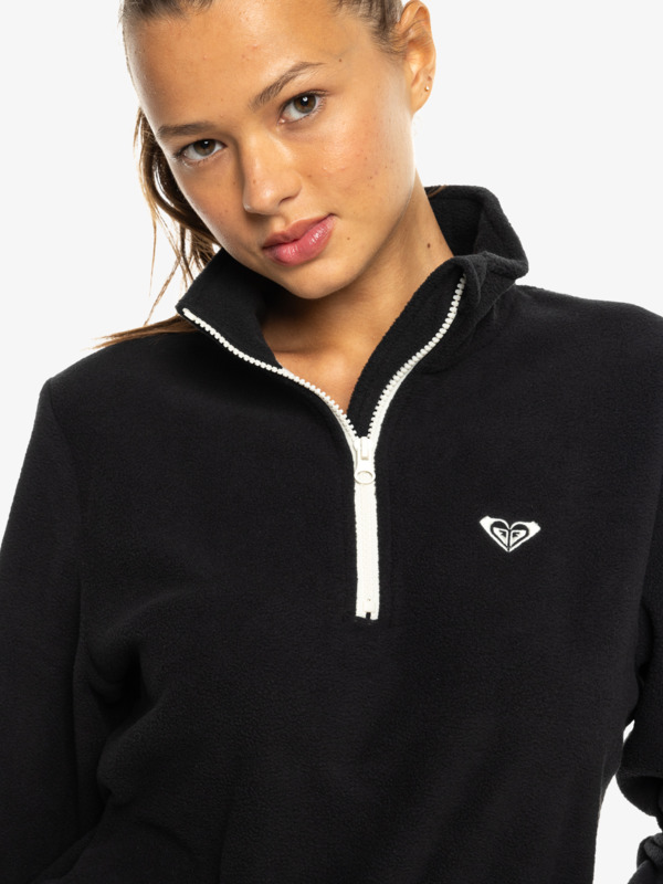 2 Waves Of Warmth - Polaire demi-zip de sport pour Femme Noir ERJPF03171 Roxy