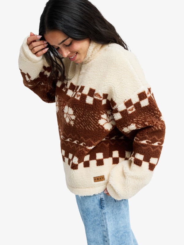 roxy, Treasure Soul - Polarfleece-Pulli mit Halbreißverschluss für Frauen, CHOCOLATE LAB (crq0) 1 Treasure Soul - Polarfleece-Pulli mit Halbreißverschluss für Frauen Braun ERJPF03178 Roxy