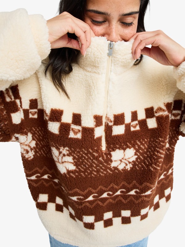 roxy, Treasure Soul - Polarfleece-Pulli mit Halbreißverschluss für Frauen, CHOCOLATE LAB (crq0) 2 Treasure Soul - Polarfleece-Pulli mit Halbreißverschluss für Frauen Braun ERJPF03178 Roxy