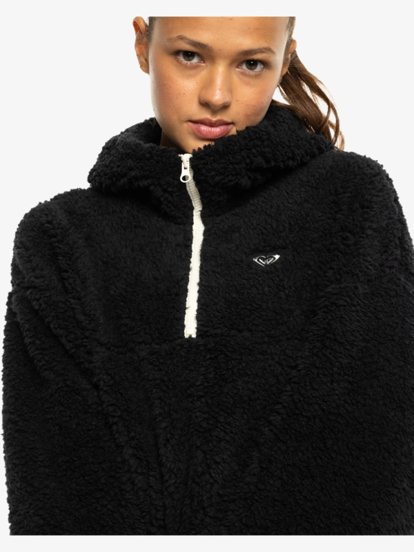 2 Waves Of Warmth - Polar con capucha y media cremallera para Mujer Negro ERJPF03184 Roxy