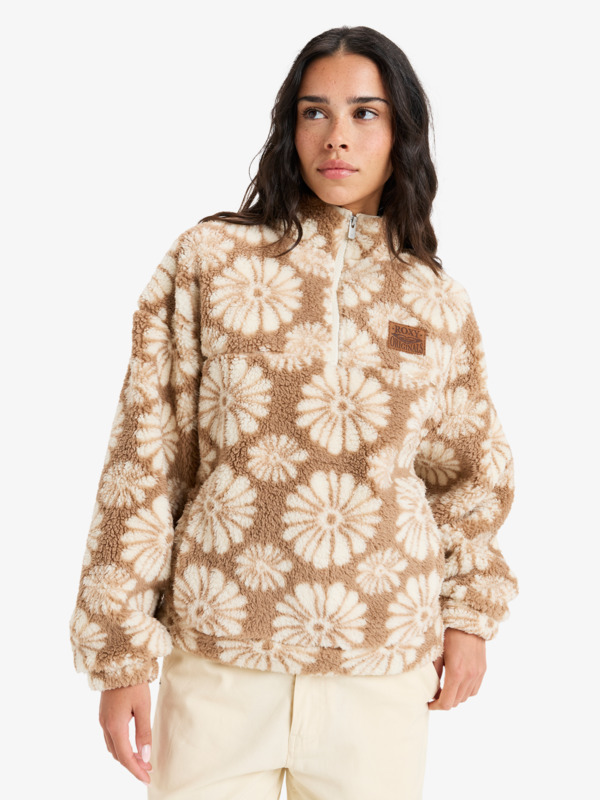 0 Jive Talking - Half Zip Polar for Women Brown ERJPF03198 Roxy