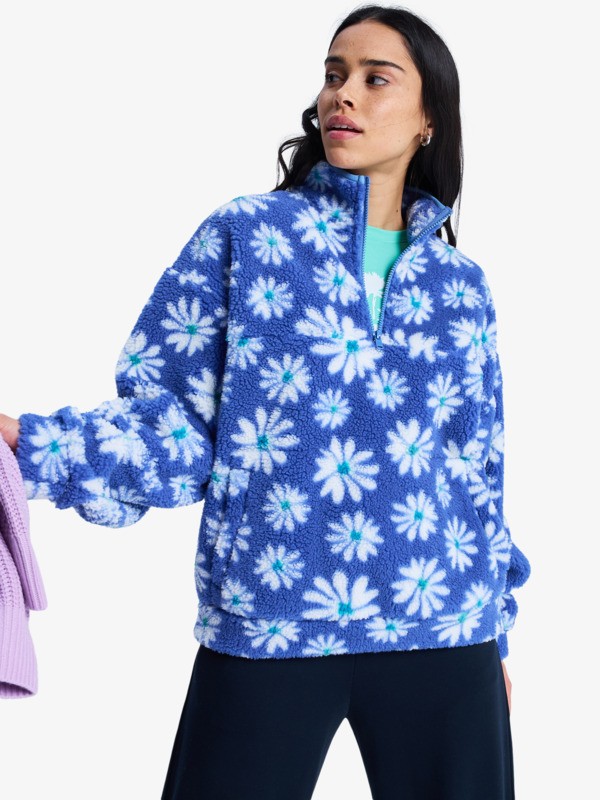 0 Jive Talking Bonded - Polaire demi-zip pour Femme Bleu ERJPF03208 Roxy