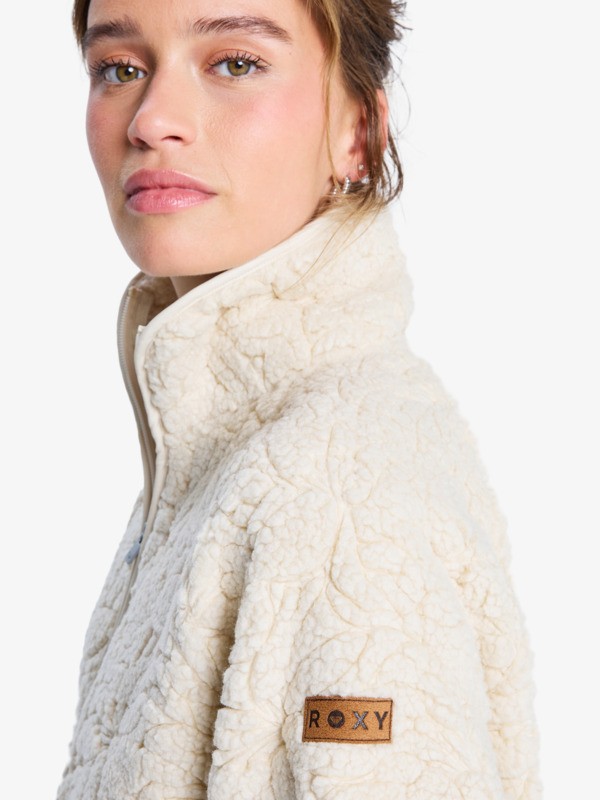 4 Blurry Cloud - Full Zip Relaxed Fleece for Women Beige ERJPF03212 Roxy