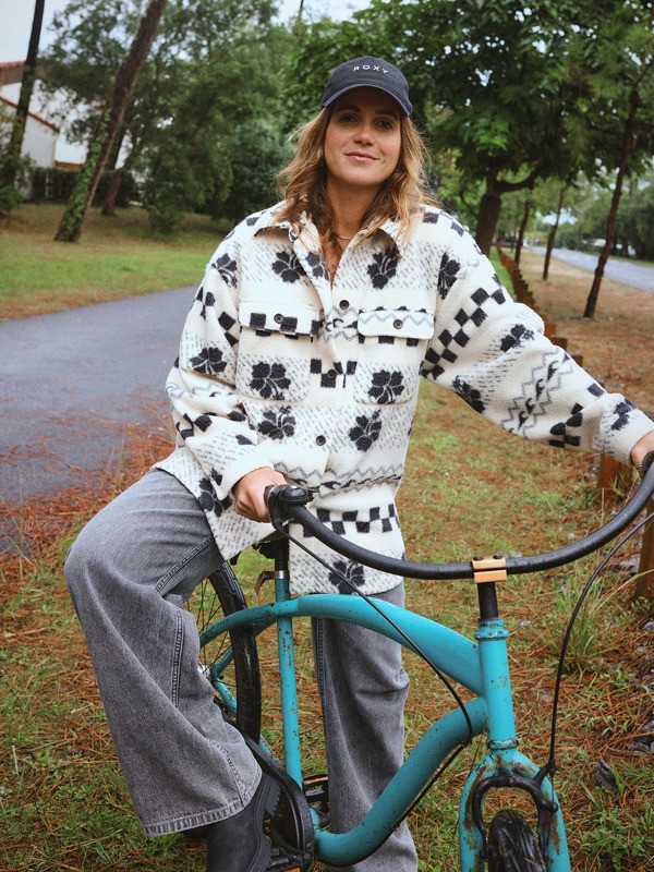 0 Morning Crush Shacket - Fleece shacket voor Dames Beige ERJPF03214 Roxy