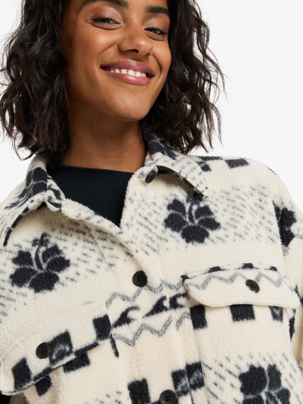 7 Morning Crush Shacket - Fleece shacket voor Dames Beige ERJPF03214 Roxy