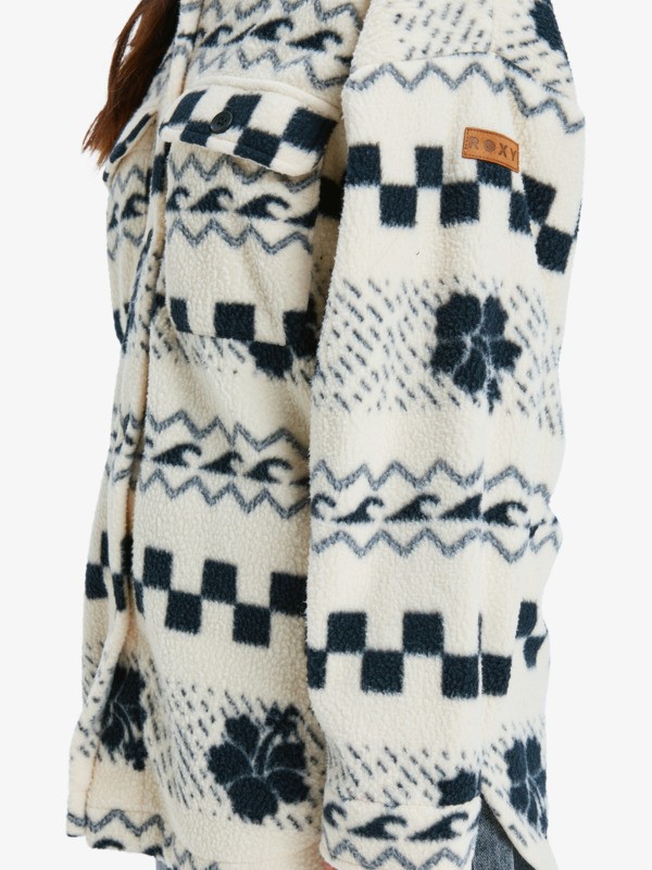 4 Morning Crush Shacket - Fleece shacket voor Dames Beige ERJPF03214 Roxy