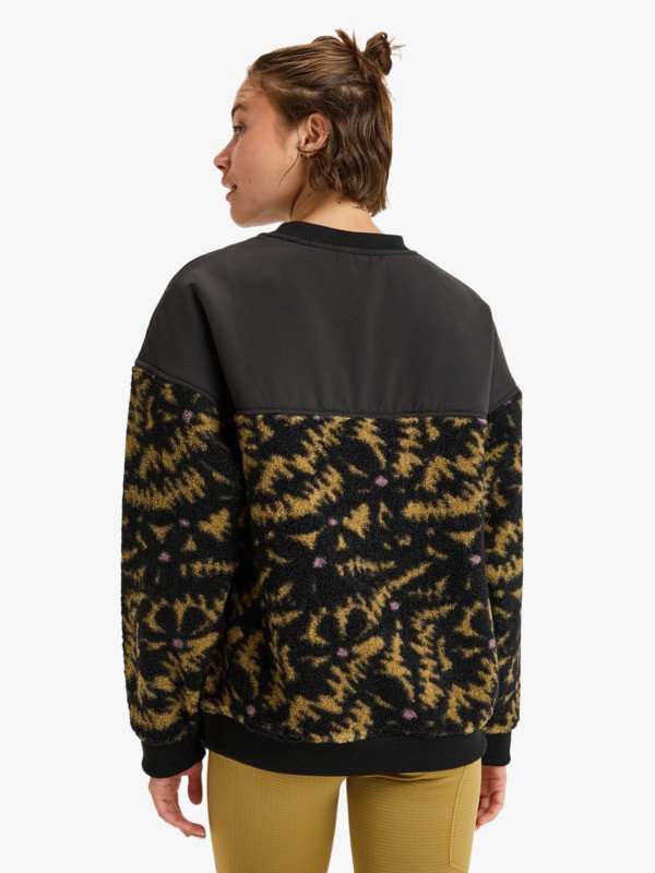 roxy, Waves Of Warmth Layered - Velo polar de desporto para mulher, ANTHRACITE BIG FLOWERS (kvj3) 3 Waves Of Warmth Layered - Velo polar de desporto para mulher Preto ERJPF03217 Roxy