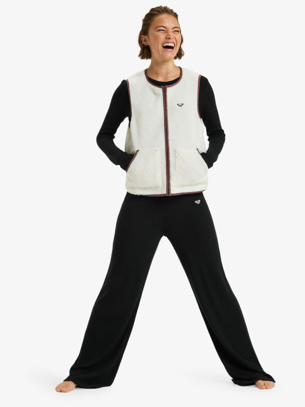 2 Waves Of Warmth Easy - Veste polaire sans manches pour Femme Blanc ERJPF03218 Roxy