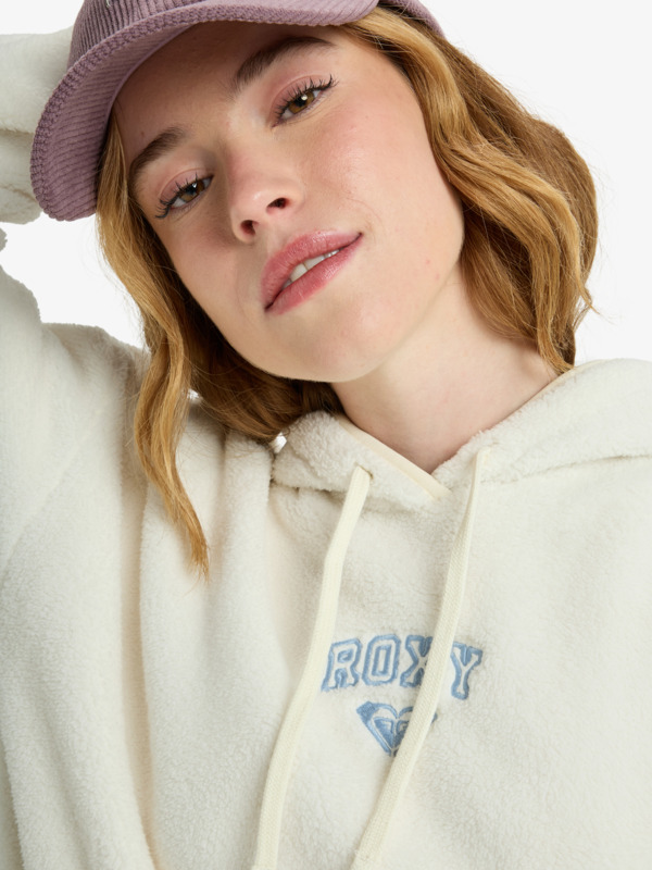 4 Cool Calling - Pull à capuche en polaire pour Femme Blanc ERJPF03221 Roxy