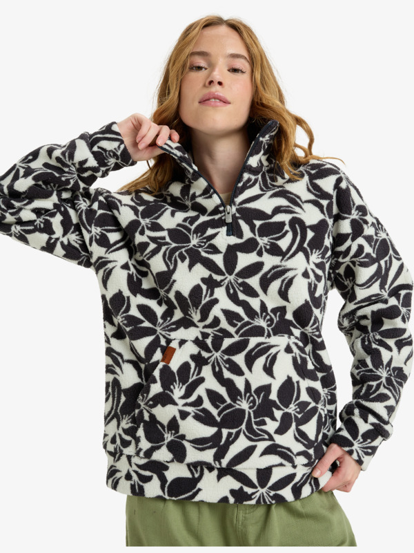 8 Live Out Loud - Polaire à col zippé pour Femme Blanc ERJPF03233 Roxy