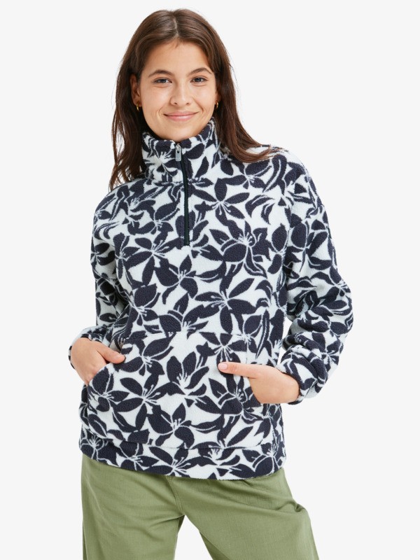 1 Live Out Loud - Polaire à col zippé pour Femme Blanc ERJPF03233 Roxy