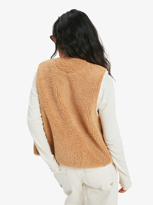 5 Iconic Town - Sherpa polar fleece top voor Dames Brown ERJPF03235 Roxy