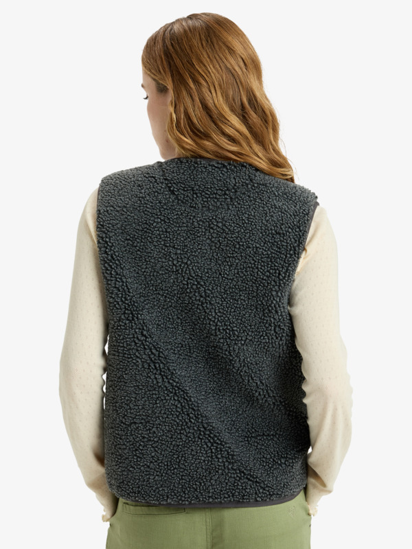 3 Iconic Town - Gilet in pile polare Sherpa da Donna Black ERJPF03235 Roxy