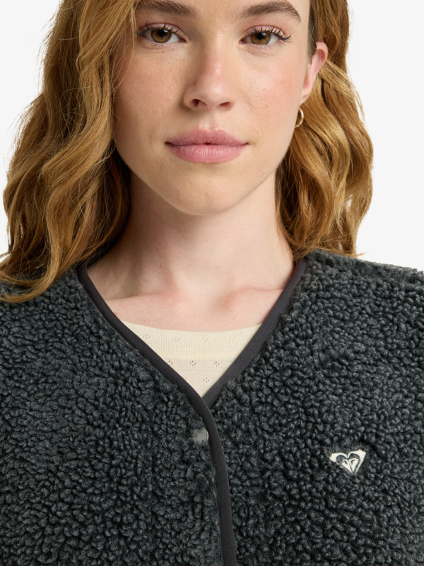 4 Iconic Town - Gilet in pile polare Sherpa da Donna Black ERJPF03235 Roxy