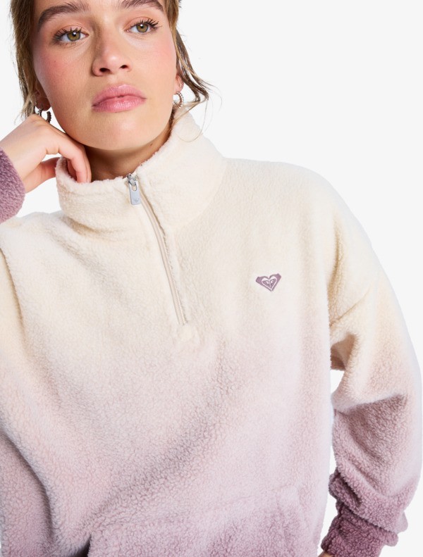 2 Live Out Loud Gradient - Fleece mit Reißverschlusskragen für Frauen Rot ERJPF03237 Roxy