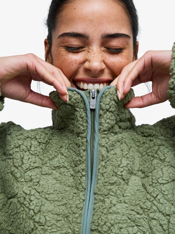 2 Blurry Cloud - Giacca in pile da Donna Green ERJPF03272 Roxy