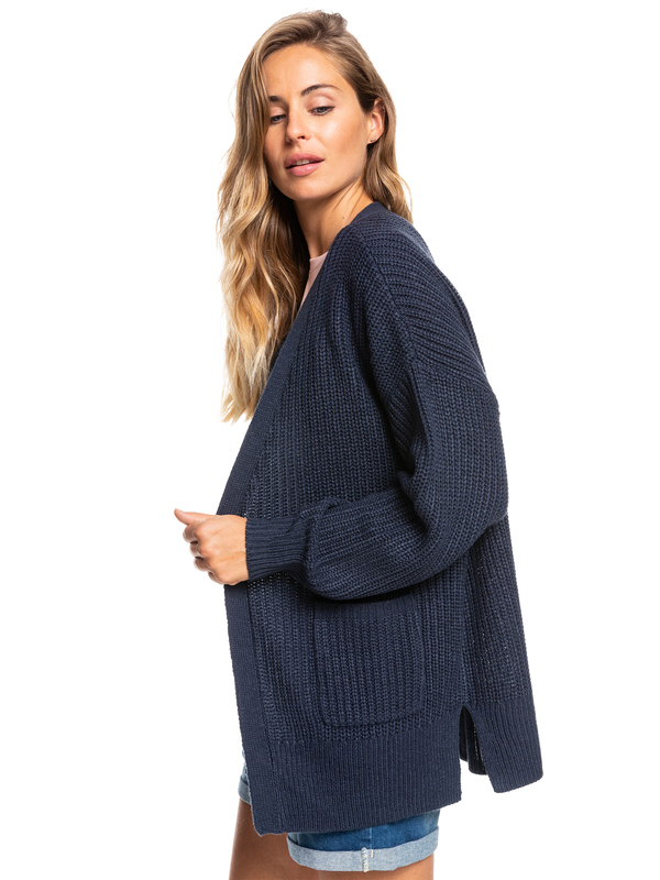 3 Fall Down - Jersey Abierto con Botones para Mujer Azul ERJSW03519 Roxy