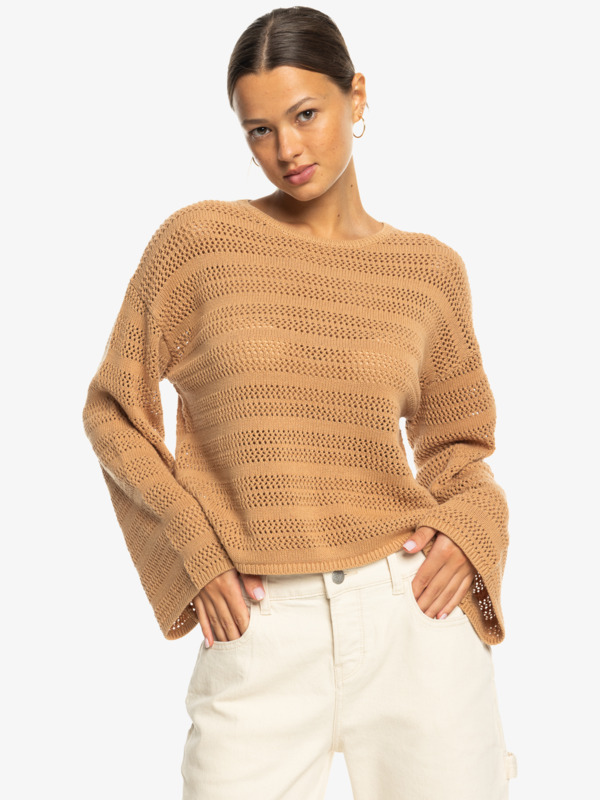 0 Salt Siren - Crew Neck Sweater para Mulher Marrom ERJSW03611 Roxy