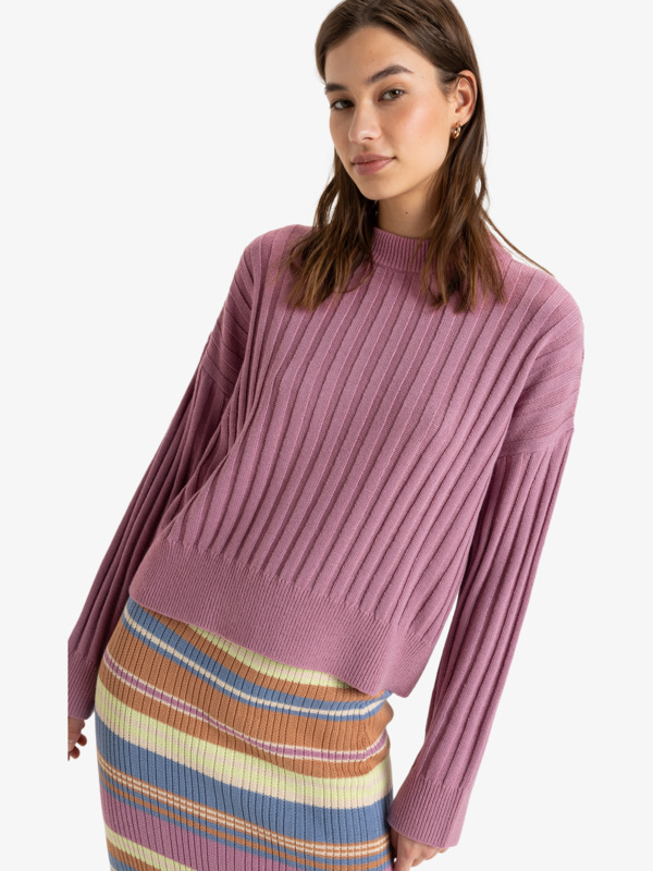 0 Exploring Diary - Crew Neck Sweater for Women Purple ERJSW03615 Roxy