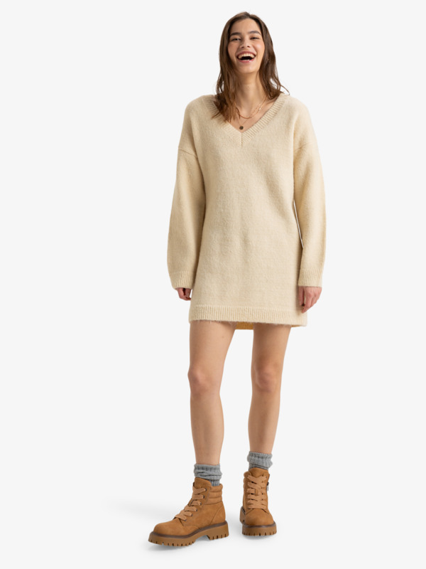 4 Intense Sunrise - Sweater Dress for Women Beige ERJSW03623 Roxy