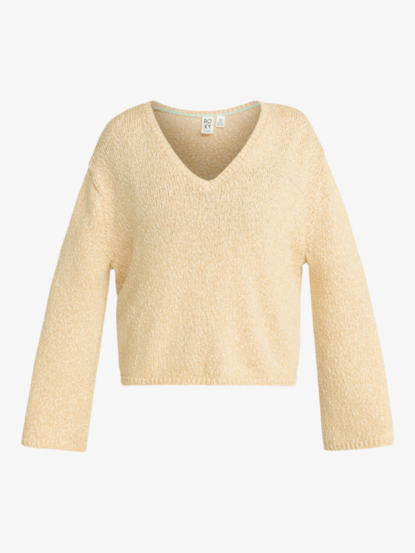 5 California Crush - V Neck Sweater for Women Beige ERJSW03631 Roxy