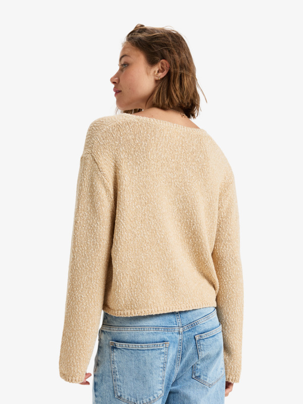 4 California Crush - V Neck Sweater for Women Beige ERJSW03631 Roxy