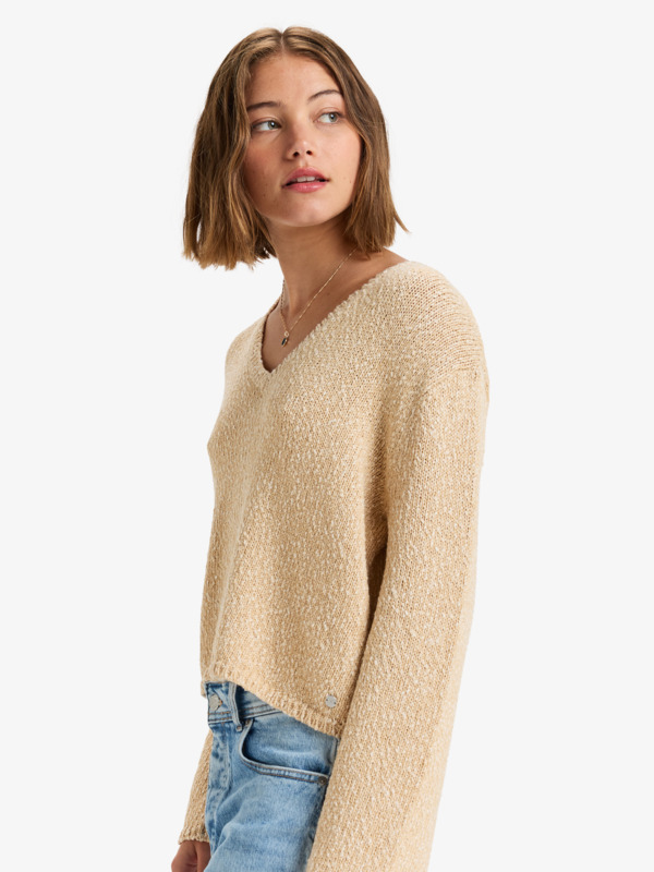 1 California Crush - Pulli mit V-Ausschnitt für Frauen Beige ERJSW03631 Roxy