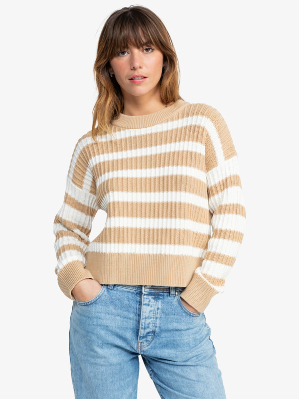 5 Exploring Diary - Crew Neck Sweater for Women Beige ERJSW03635 Roxy