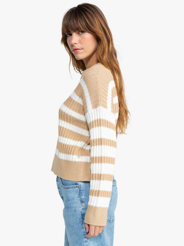 6 Exploring Diary - Jersey con cuello redondo para Mujer Beige ERJSW03635 Roxy