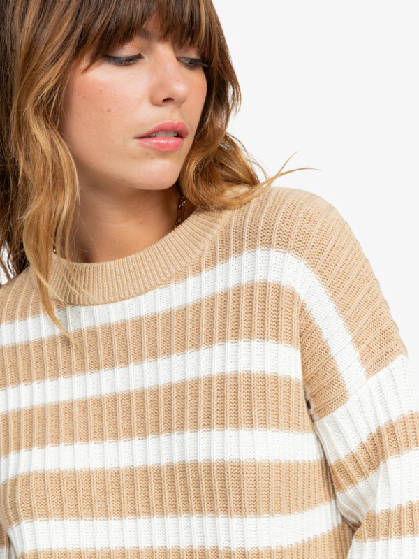 7 Exploring Diary - Crew Neck Sweater for Women Beige ERJSW03635 Roxy