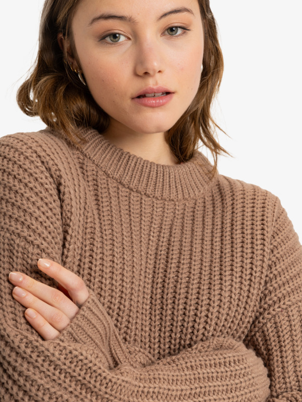 3 Coming Home - Crew Neck Sweater for Women Brown ERJSW03649 Roxy