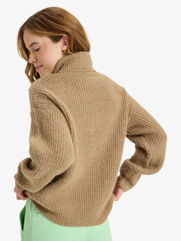 3 Picture Moment - Turtle Neck Jumper for Women Brown ERJSW03667 Roxy