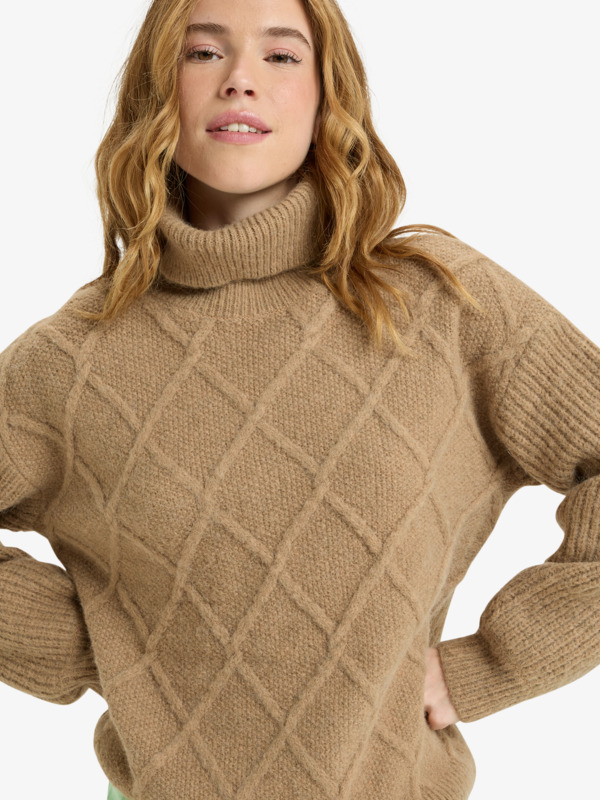5 Picture Moment - Turtle Neck Jumper for Women Brown ERJSW03667 Roxy