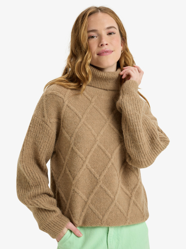 0 Picture Moment - Turtle Neck Jumper for Women Brown ERJSW03667 Roxy