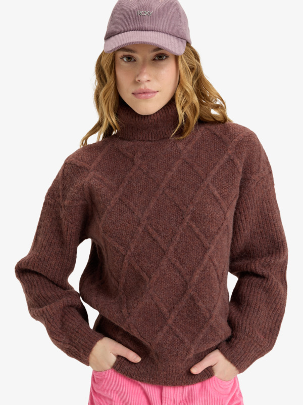 5 Picture Moment - Turtle Neck Jumper for Women Red ERJSW03667 Roxy