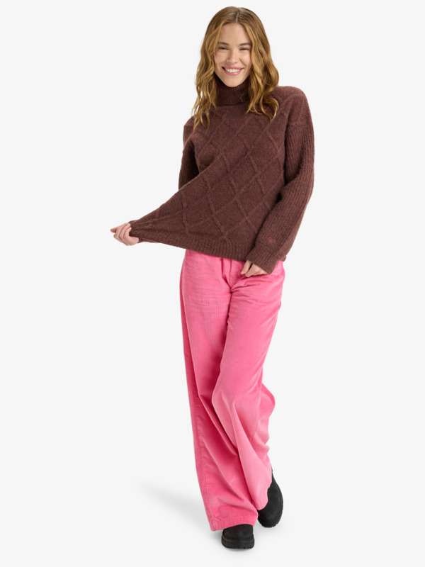 2 Picture Moment - Turtle Neck Jumper for Women Red ERJSW03667 Roxy
