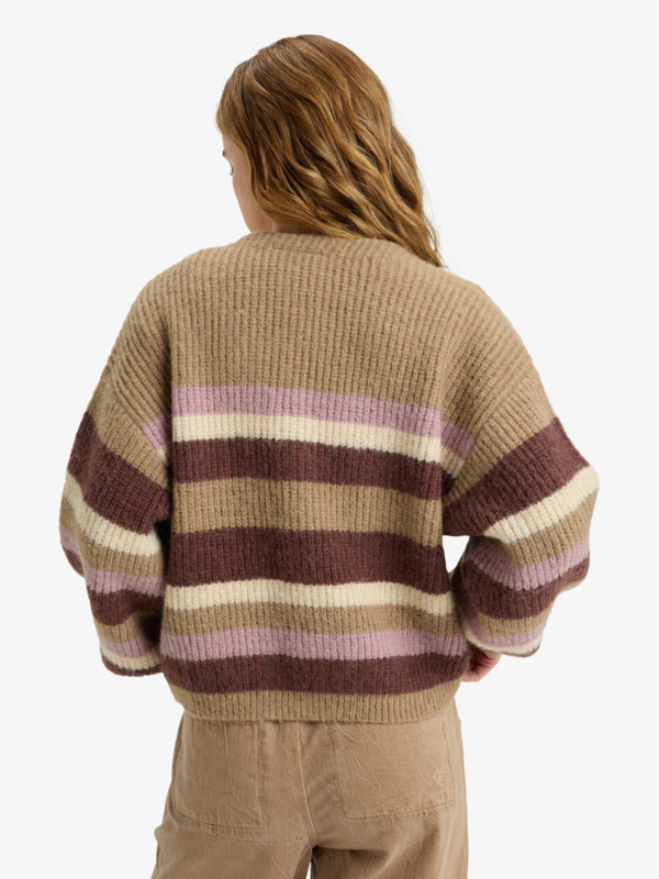 3 Marble Tiles Stripe - Lässiger Cardigan für Frauen Braun ERJSW03669 Roxy