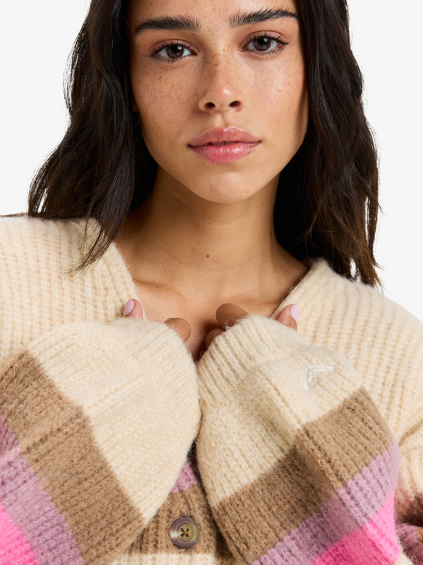 5 Marble Tiles Stripe - Cardigan souple pour Femme Beige ERJSW03669 Roxy