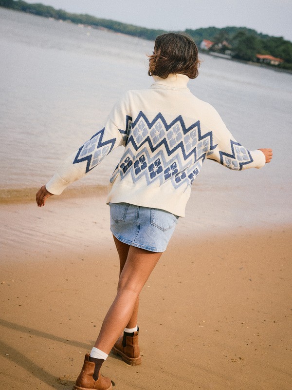 1 Saltwater Lover - Rollkragenpullover für Frauen Weiss ERJSW03673 Roxy