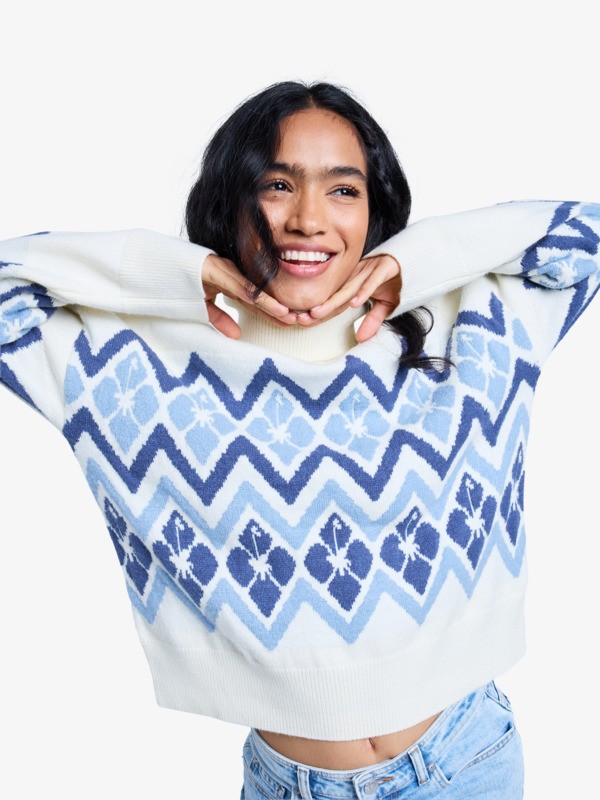 10 Saltwater Lover - Turtleneck Jumper for Women White ERJSW03673 Roxy